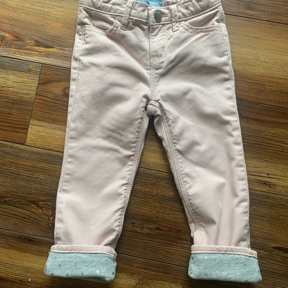 Baby Gap Gray Insulated Lined Pink Denim Jeans Size 3 Yrs - Picture 2 of 7